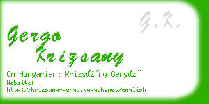 gergo krizsany business card